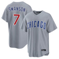 Trusc C.Cubs #7 Dansby Swanson Player Gray Home Game Stitched Jerseys