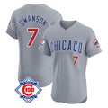 Trusc C.Cubs #7 Dansby Swanson Player Gray Road 150th Anniversary Limited Elite Home Stitched Jerseys