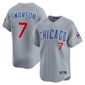 Trusc C.Cubs #7 Dansby Swanson Player Gray Road Limited Home Stitched Jerseys