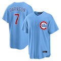 Trusc C.Cubs #7 Dansby Swanson Player Light Blue Home Game Stitched Jerseys