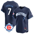 Trusc C.Cubs #7 Dansby Swanson Player Navy City Connect 150th Anniversary Limited Home Stitched Jerseys