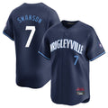Trusc C.Cubs #7 Dansby Swanson Player Navy City Connect Limited Home Stitched Jerseys