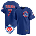 Trusc C.Cubs #7 Dansby Swanson Player Royal 150th Anniversary Limited Home Stitched Jerseys