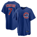 Trusc C.Cubs #7 Dansby Swanson Player Royal Home Game Stitched Jerseys