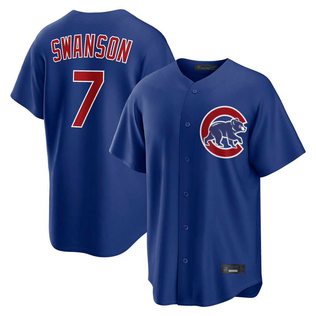 Trusc C.Cubs #7 Dansby Swanson Player Royal Home Game Stitched Jerseys
