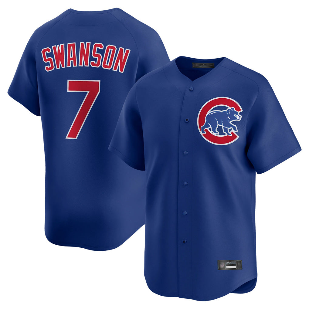 Trusc C.Cubs #7 Dansby Swanson Player Royal Limited Home Stitched Jerseys