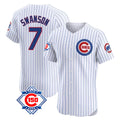 Trusc C.Cubs #7 Dansby Swanson Player White Limited Elite Home Game Stitched Jerseys