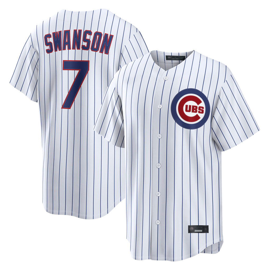 Trusc C.Cubs #7 Dansby Swanson Player White Game Home Stitched Jerseys