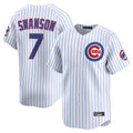 Trusc C.Cubs #7 Dansby Swanson Player White Limited Home Game Stitched Jerseys