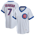 Trusc C.Cubs #7 Dansby Swanson Player White T-shirt Cooperstown Collection Limited Stitched Jerseys