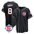 Trusc C.Cubs #8 Ian Happ Player Black Fashion Out 150th Anniversary Game Stitched Jerseys