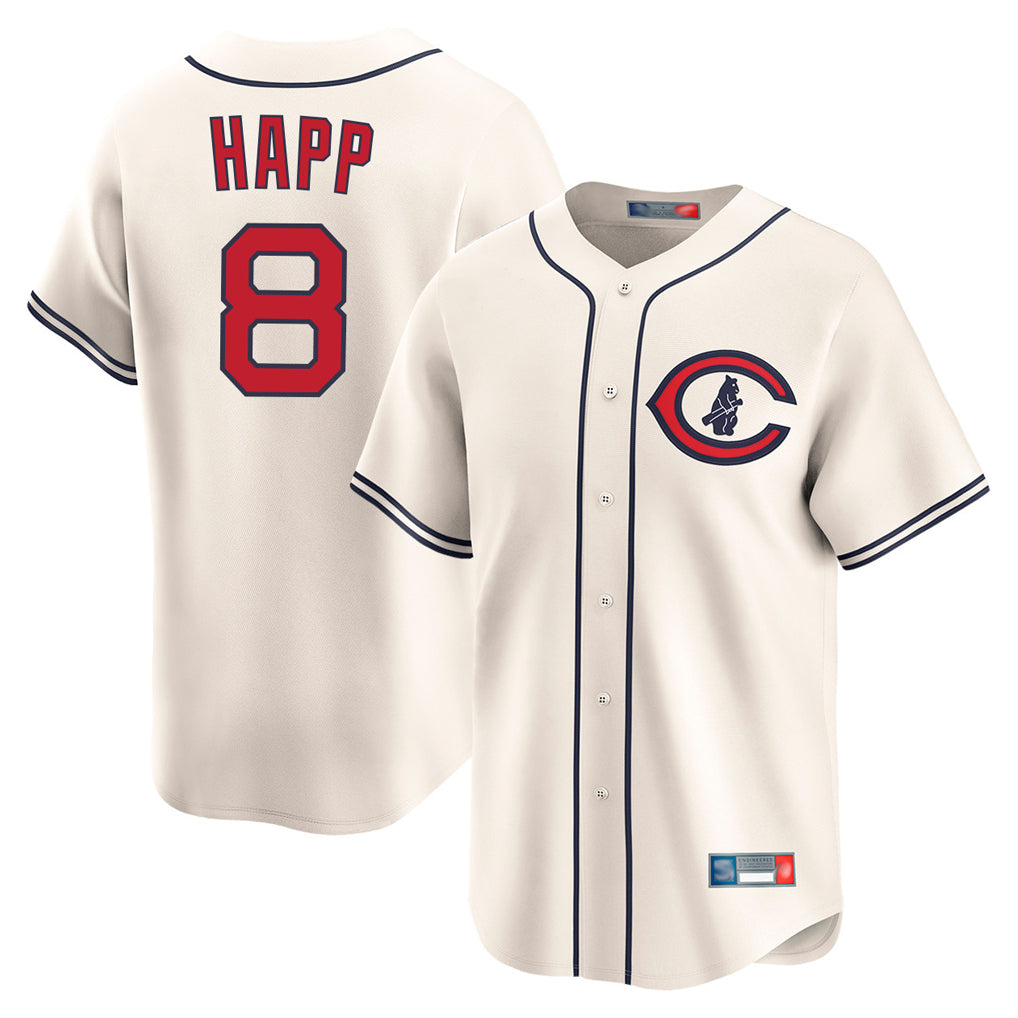 Trusc C.Cubs #8 Ian Happ Player Cream Field of Dreams Limited Home Game Stitched Jerseys