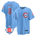 Trusc C.Cubs #8 Ian Happ Player Light Blue 150th Anniversary Home Game Stitched Jerseys