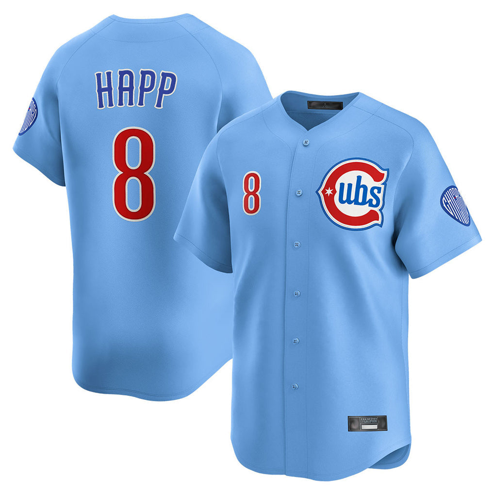 Trusc C.Cubs #8 Ian Happ Player Light Blue Limited Home Stitched Jerseys