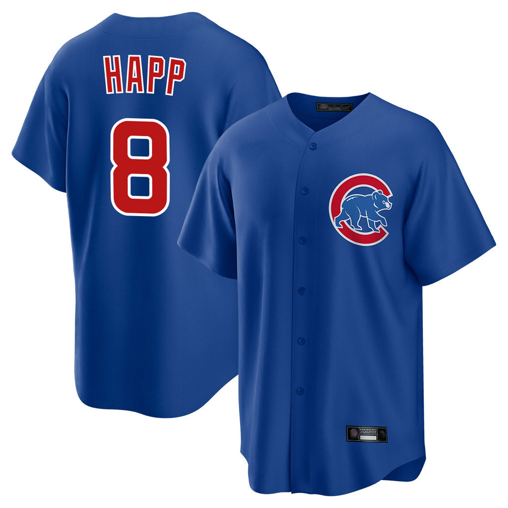 Trusc C.Cubs #8 Ian Happ Player Royal Home Game Stitched Jerseys