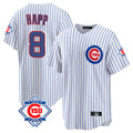 Trusc C.Cubs #8 Ian Happ Player White 150th Anniversary Home Game Stitched Jerseys