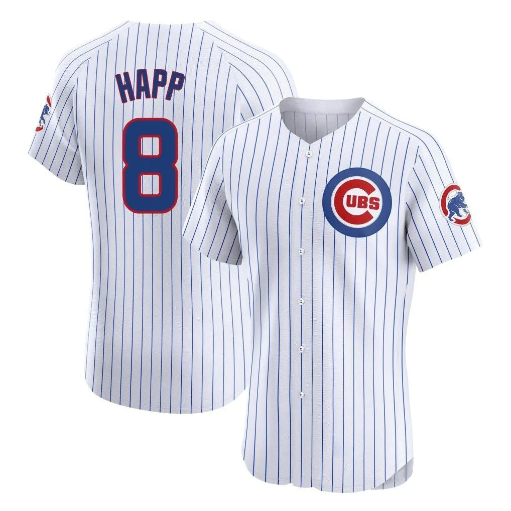 Trusc C.Cubs #8 Ian Happ Player White Limited Elite Home Game Stitched Jerseys