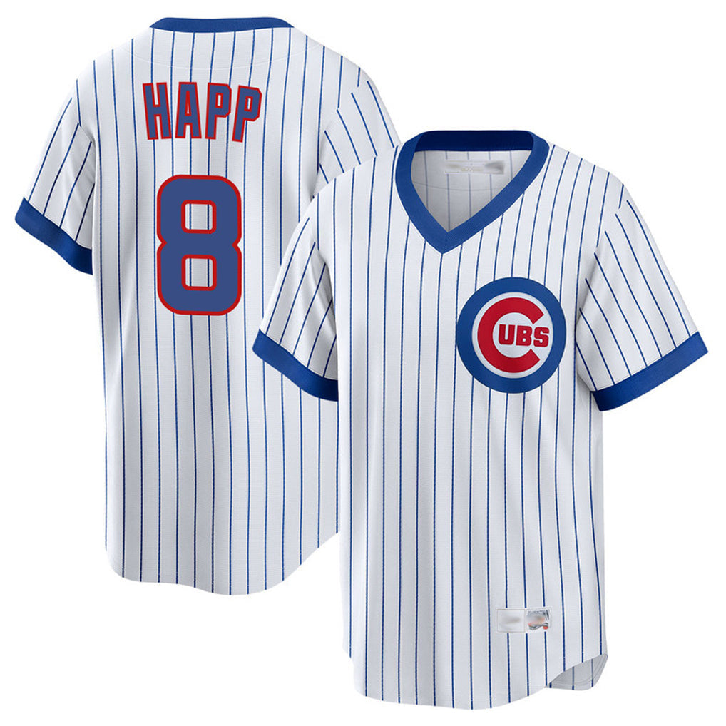 Trusc C.Cubs #8 Ian Happ Player White T-shirt Cooperstown Collection Limited Stitched Jerseys