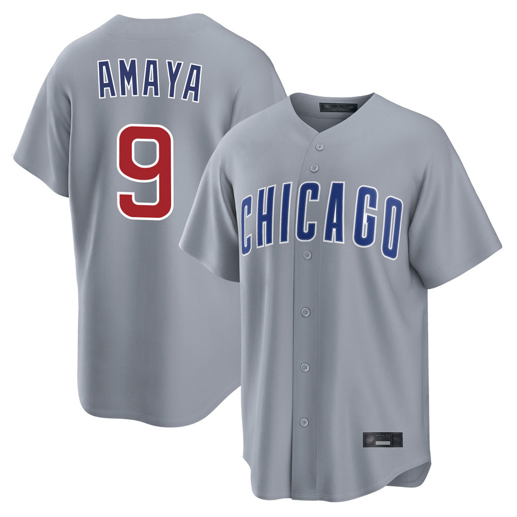 Trusc C.Cubs #9 Miguel Amaya Player Gray Home Game Stitched Jerseys
