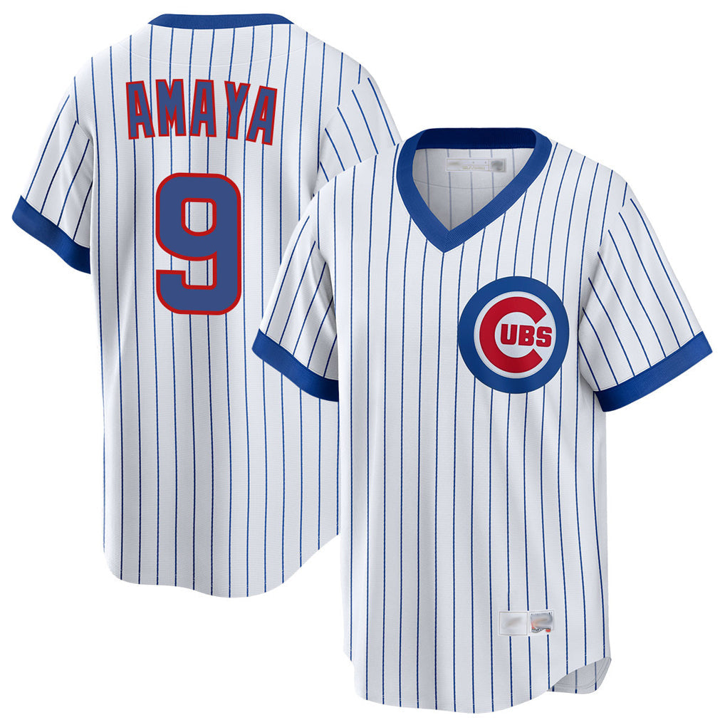 Trusc C.Cubs #9 Miguel Amaya Player White T-shirt Cooperstown Collection Limited Stitched Jerseys