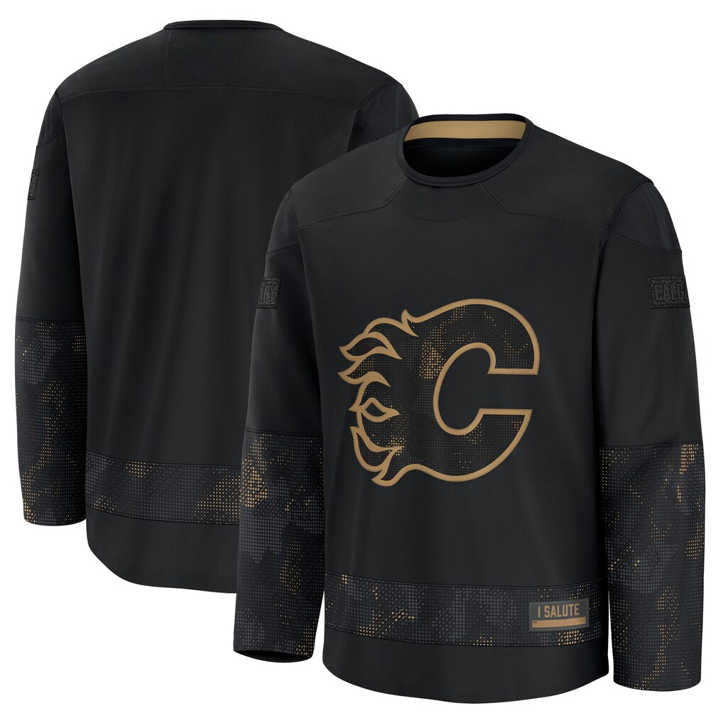 Trusc C.Flames Black 2024 Military Appreciation Practice Jerseys