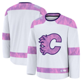 Trusc C.Flames White 2024 Hockey Fights Cancer Practice Jerseys