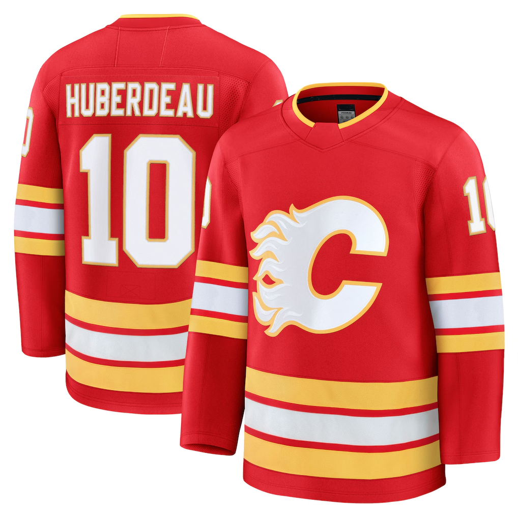 Trusc C.Flames #10 Jonathan Huberdeau Red Home Breakaway Player Jerseys