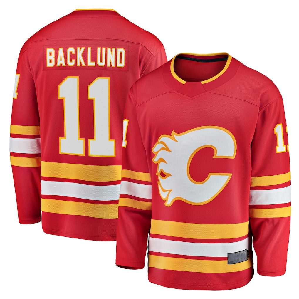 Trusc C.Flames #11 Mikael Backlund Red Home Breakaway Player Jerseys