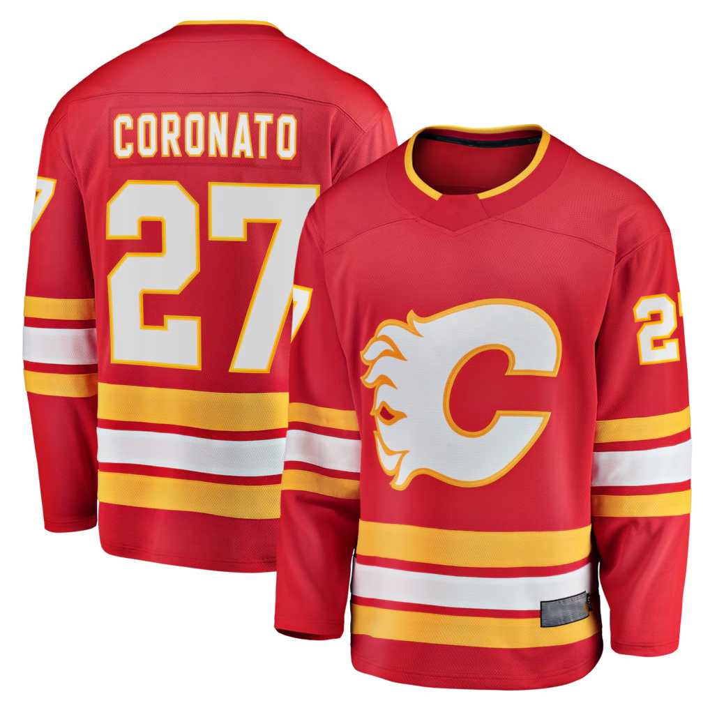 Trusc C.Flames #27 Matt Coronato Red Home Breakaway Jerseys