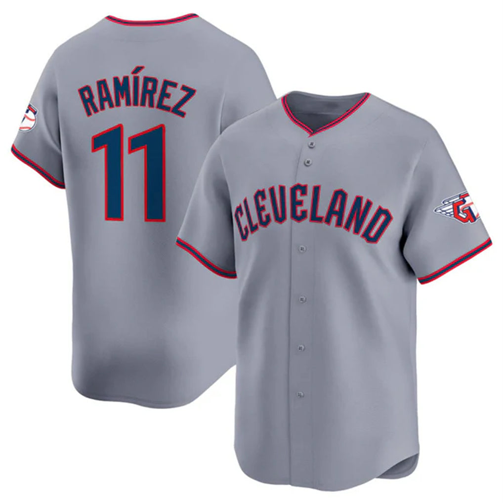 Trusc C.Guardians #11 Jose Ramirez Player Gray Road Limited Home Game Stitched Jerseys