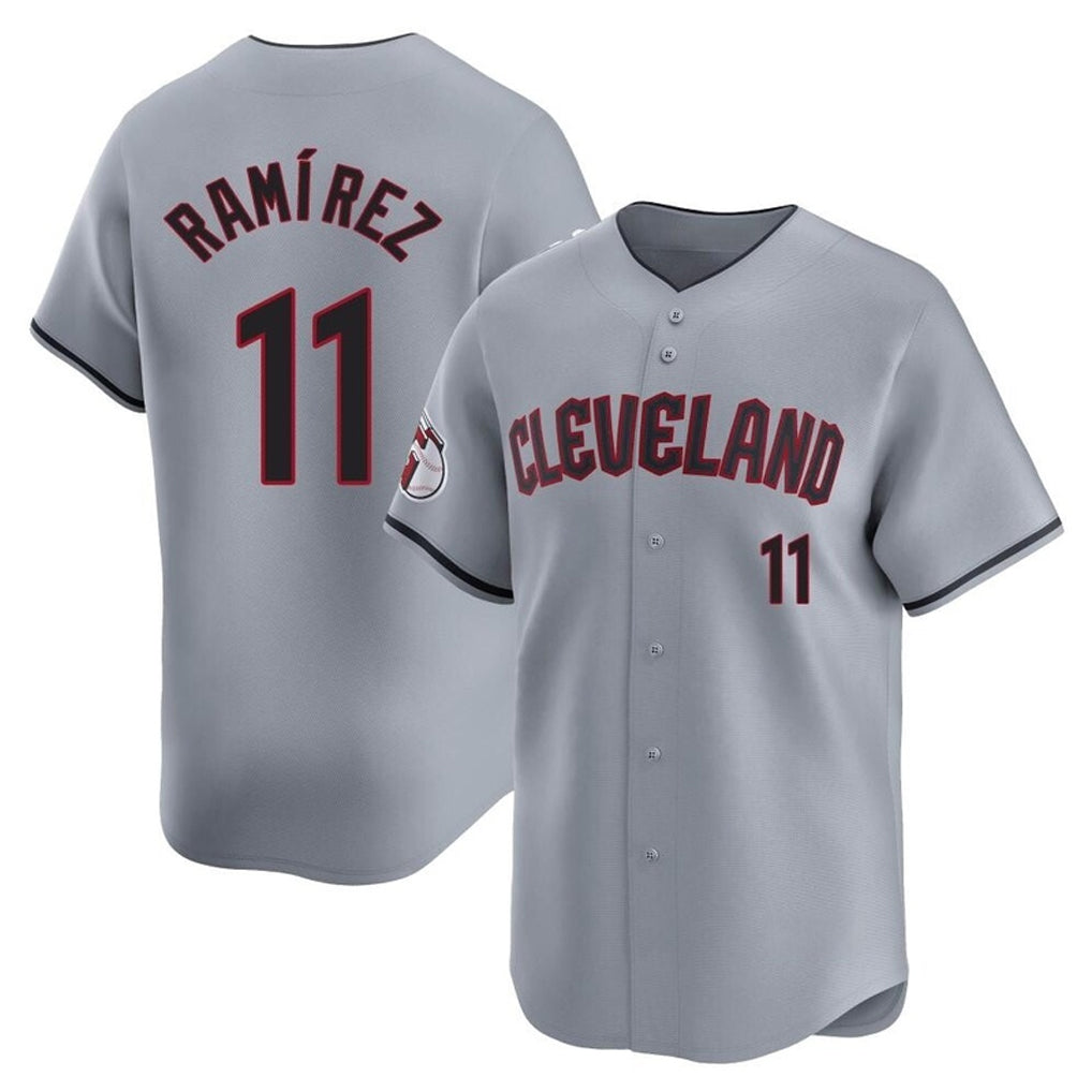 Trusc C.Guardians #11 Jose Ramirez Player Gray Road Limited Home Stitched Jerseys