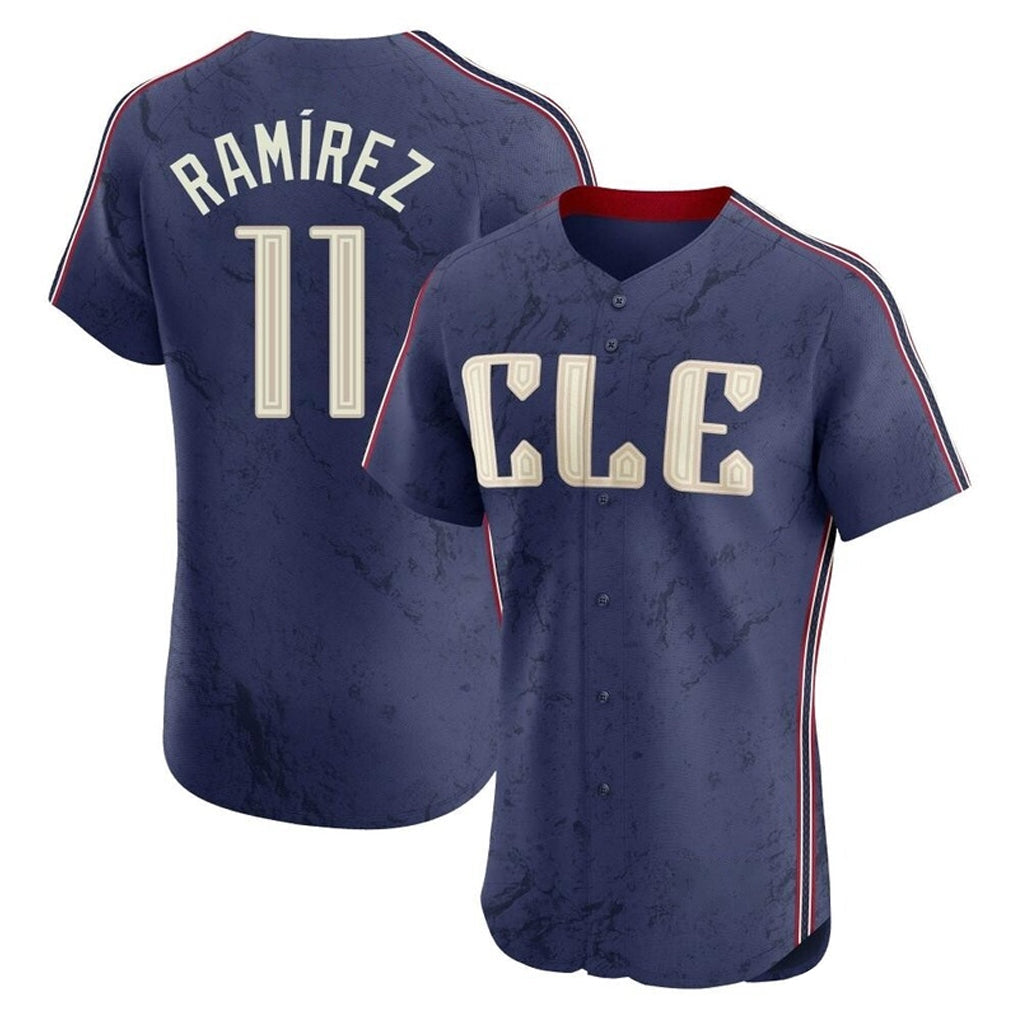 Trusc C.Guardians #11 Jose Ramirez Player Navy City Connect Limited Elite Home Stitched Jerseys