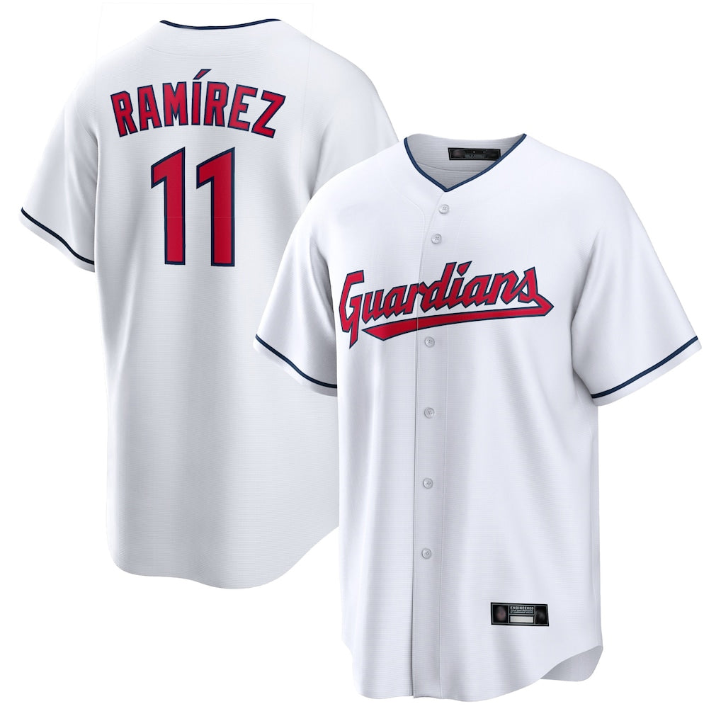 Trusc C.Guardians #11 Jose Ramirez Player White Home Game Stitched Jerseys
