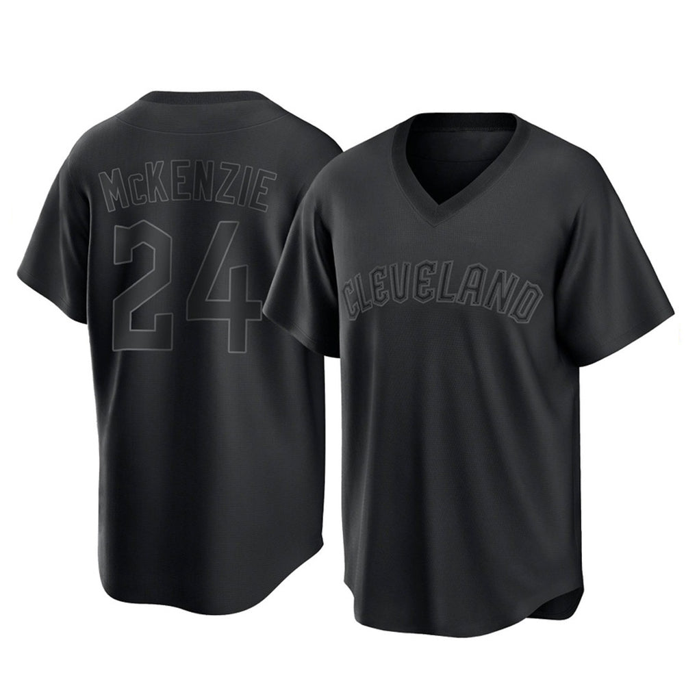 Trusc C.Guardians #24 Triston McKenzie Player Black T-shirt Home Game Stitched Jerseys