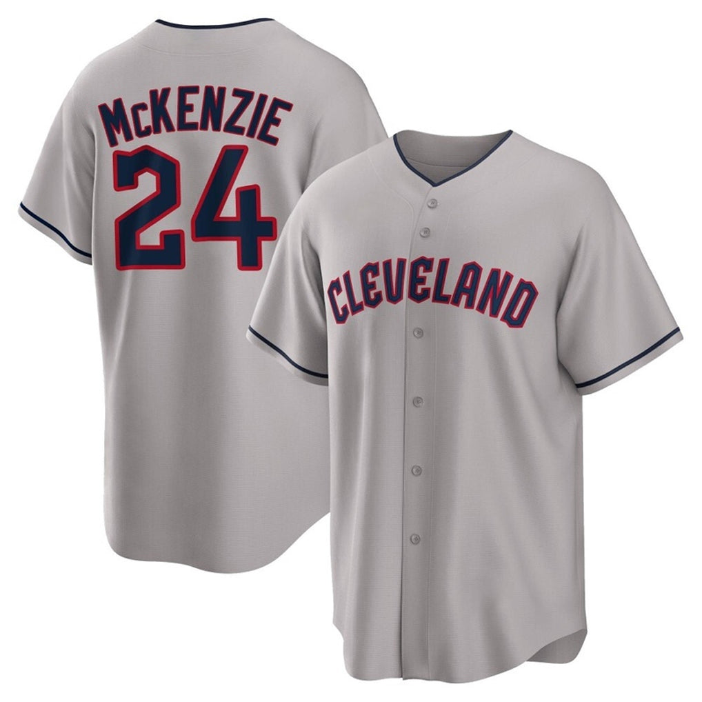 Trusc C.Guardians #24 Triston McKenzie Player Gray Game Home Stitched Jerseys