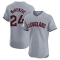 Trusc C.Guardians #24 Triston McKenzie Player Gray Road Limited Elite Home Stitched Jerseys