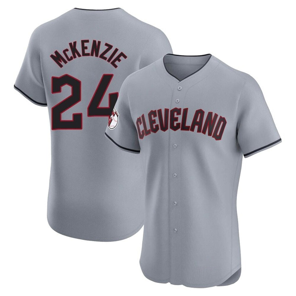 Trusc C.Guardians #24 Triston McKenzie Player Gray Road Limited Elite Home Stitched Jerseys