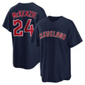 Trusc C.Guardians #24 Triston McKenzie Player Navy Game Home Stitched Jerseys