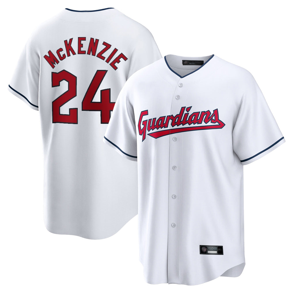 Trusc C.Guardians #24 Triston McKenzie Player White Home Game Stitched Jerseys