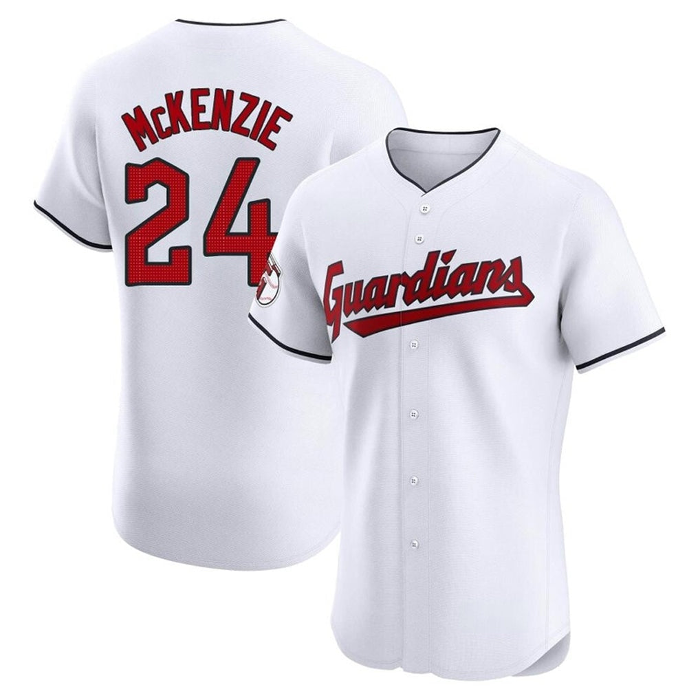 Trusc C.Guardians #24 Triston McKenzie Player White Limited Elite Home Stitched Jerseys