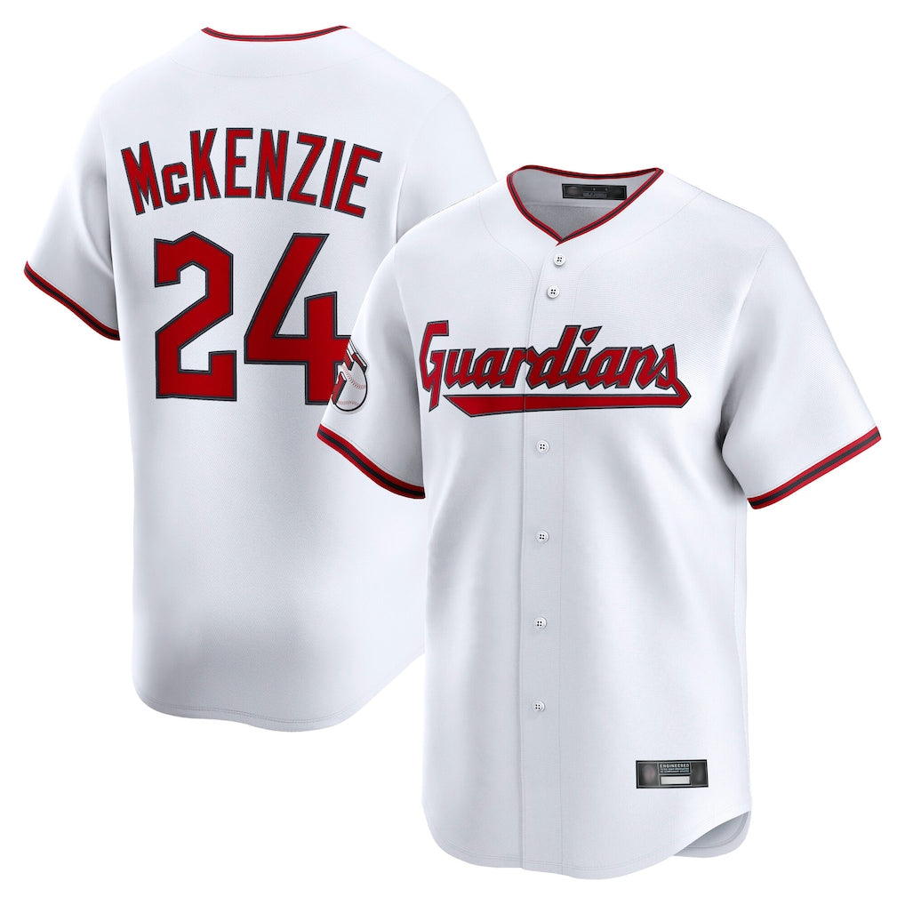 Trusc C.Guardians #24 Triston McKenzie Player White Limited Home Game Stitched Jerseys