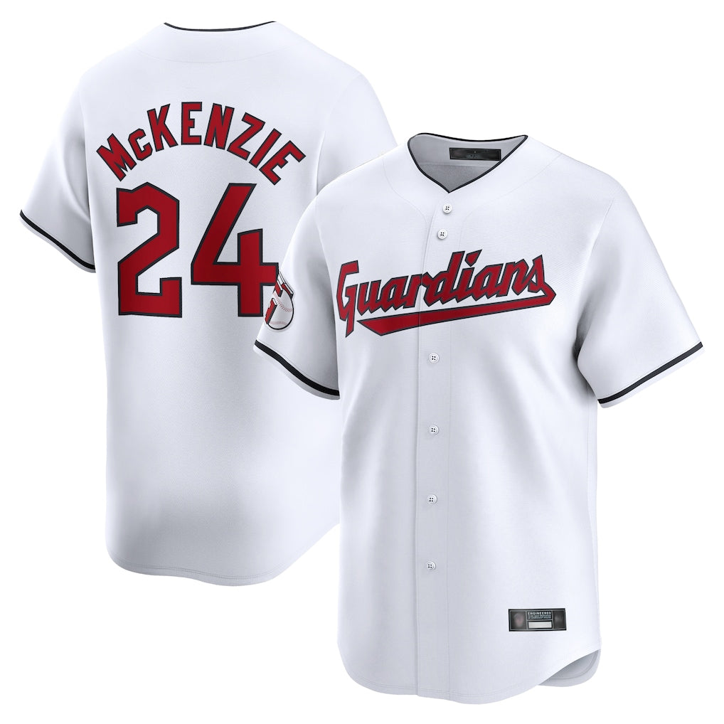 Trusc C.Guardians #24 Triston McKenzie Player White Limited Home Stitched Jerseys