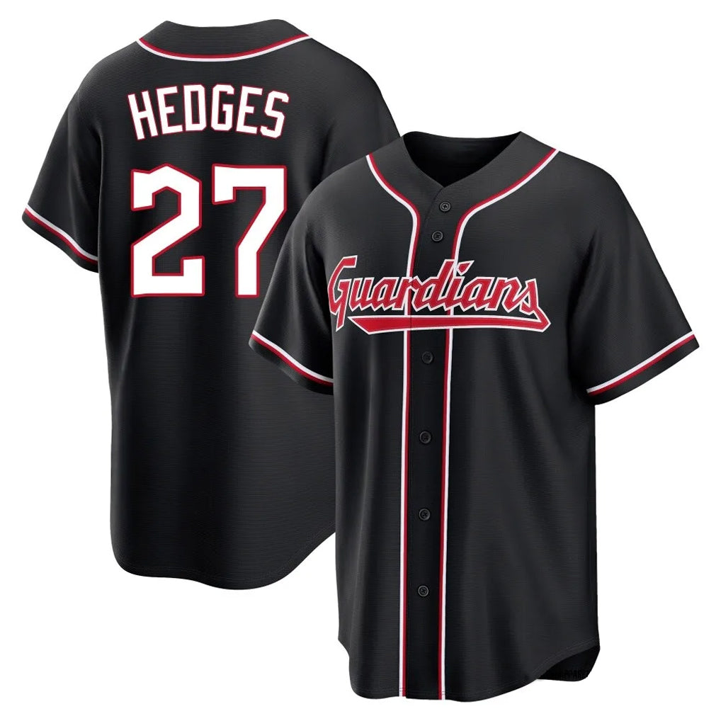 Trusc C.Guardians #27 Austin Hedges Player Black Fashion Out Home Game Stitched Jerseys