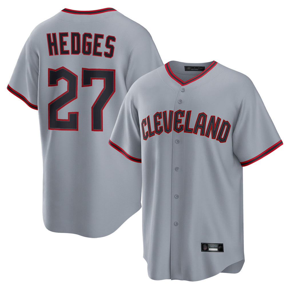 Trusc C.Guardians #27 Austin Hedges Player Gray Home Game Stitched Jerseys