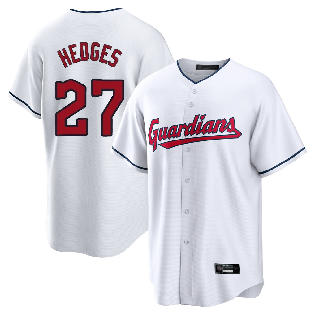 Trusc C.Guardians #27 Austin Hedges Player White Home Game Stitched Jerseys