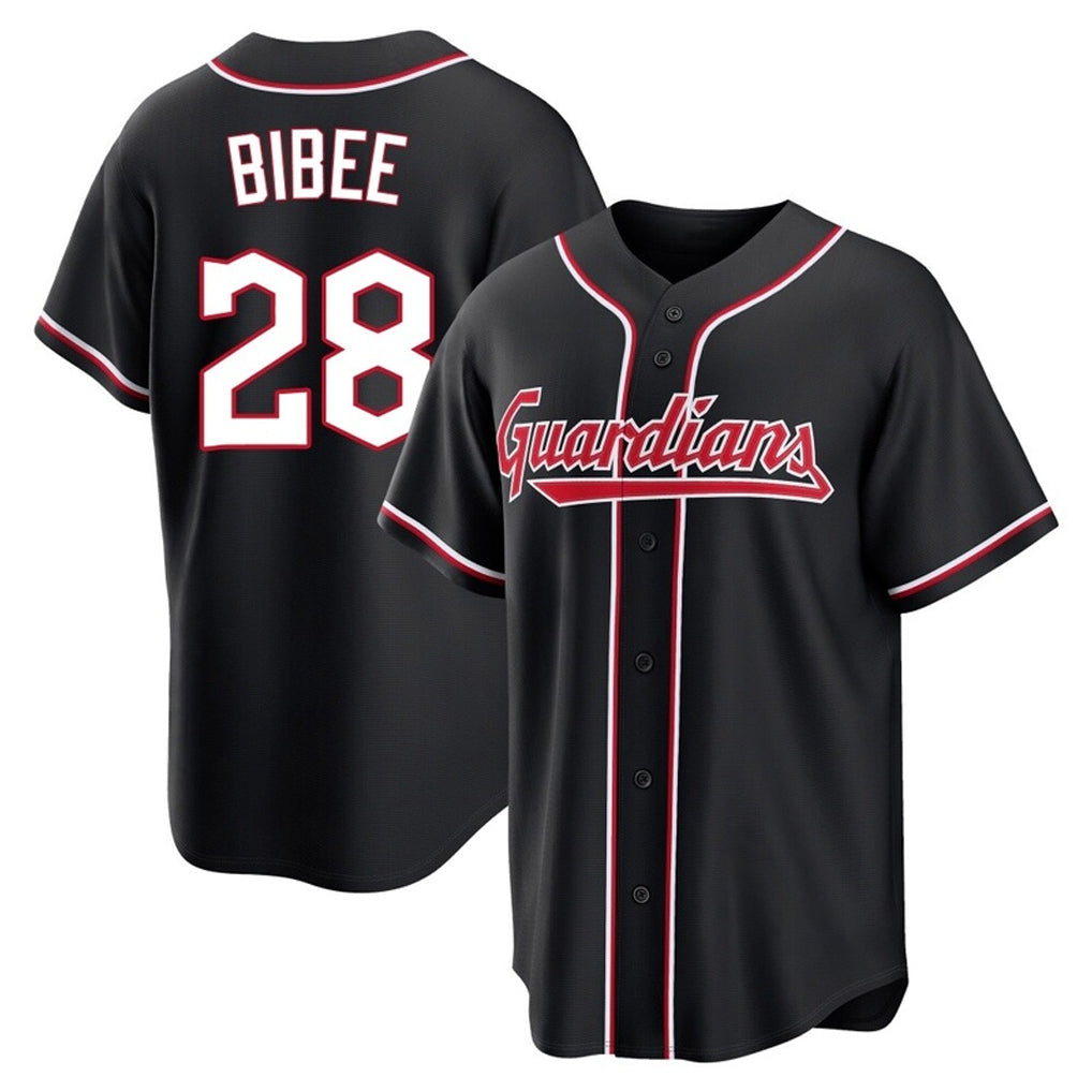 Trusc C.Guardians #28 Tanner Bibee Player Black Fashion Out Home Game Stitched Jerseys