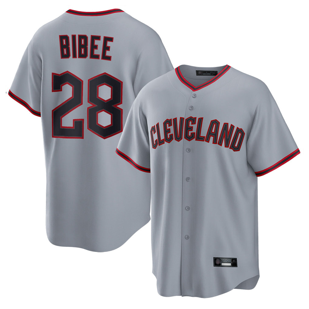 Trusc C.Guardians #28 Tanner Bibee Player Gray Home Game Stitched Jerseys