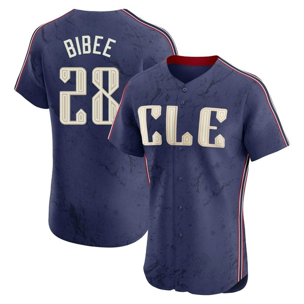 Trusc C.Guardians #28 Tanner Bibee Player Navy City Connect Limited Elite Home Stitched Jerseys