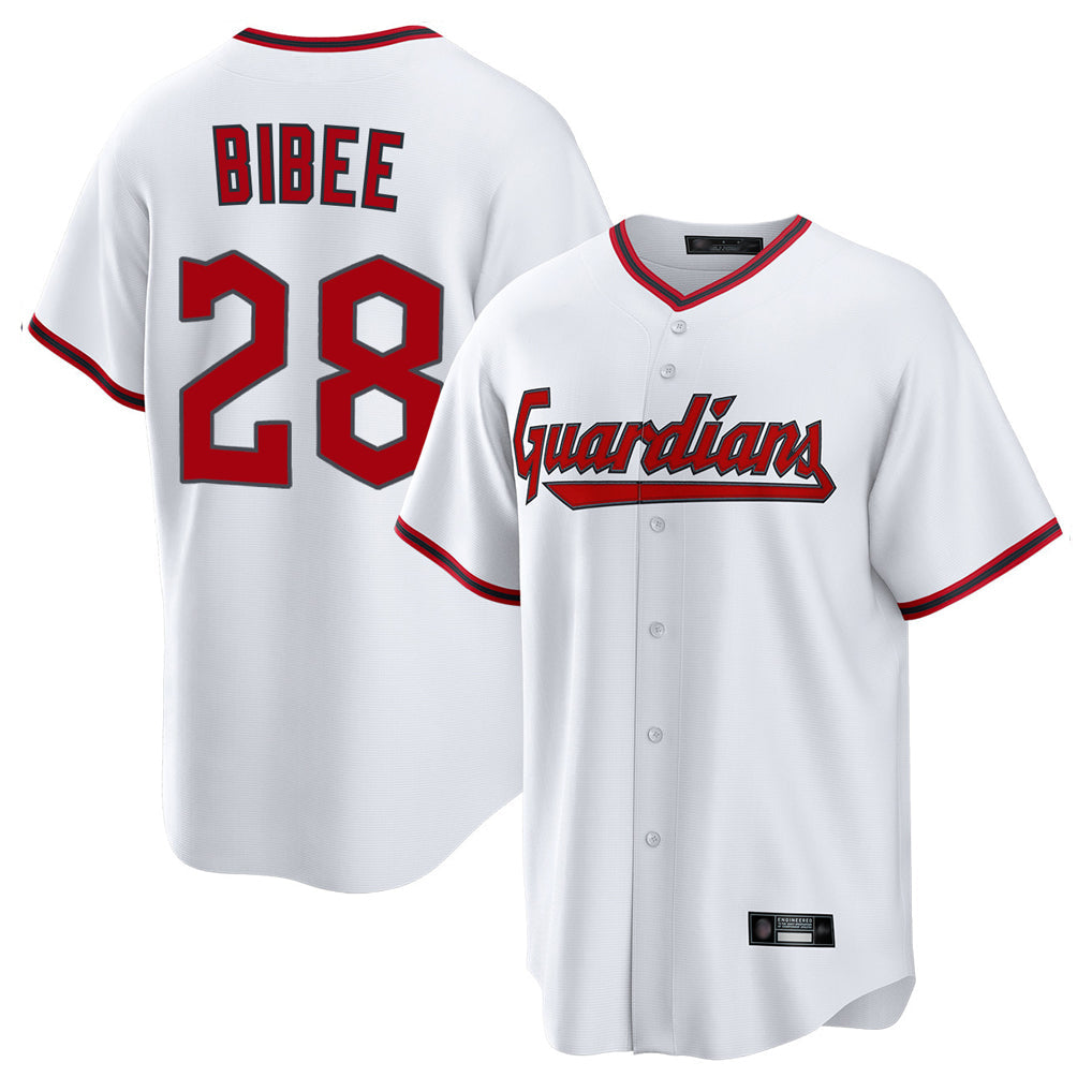 Trusc C.Guardians #28 Tanner Bibee Player White Game Home Stitched Jerseys