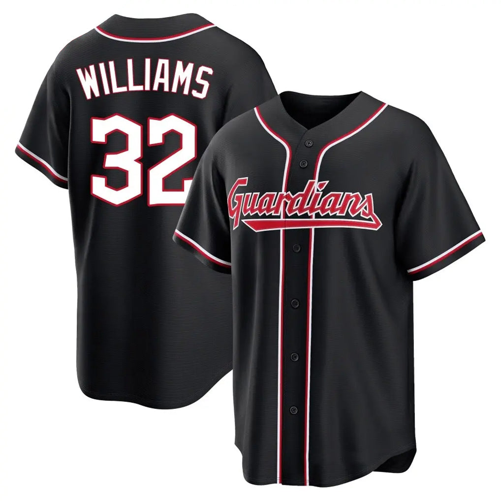 Trusc C.Guardians #32 Gavin Williams Player Black Fashion Out Home Game Stitched Jerseys